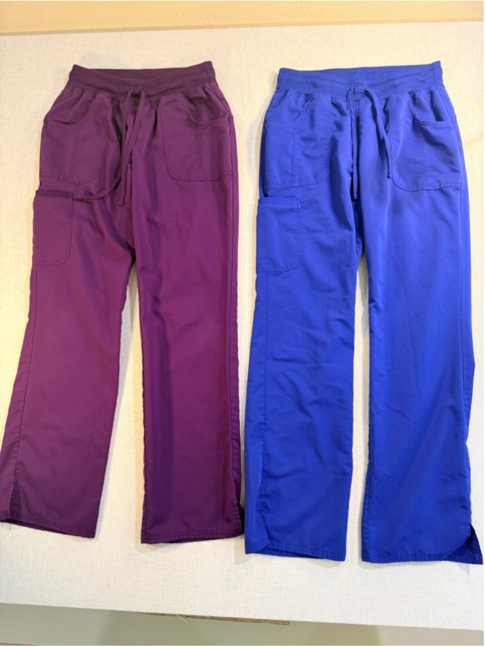 ScrubStar Women’s Small Scrub Pants 2-Pair Bundle Purple & Electric Blue